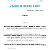 Publication of the article in the Journal of Medical Safety